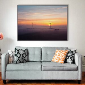 Misty Sunrise Wind Turbines